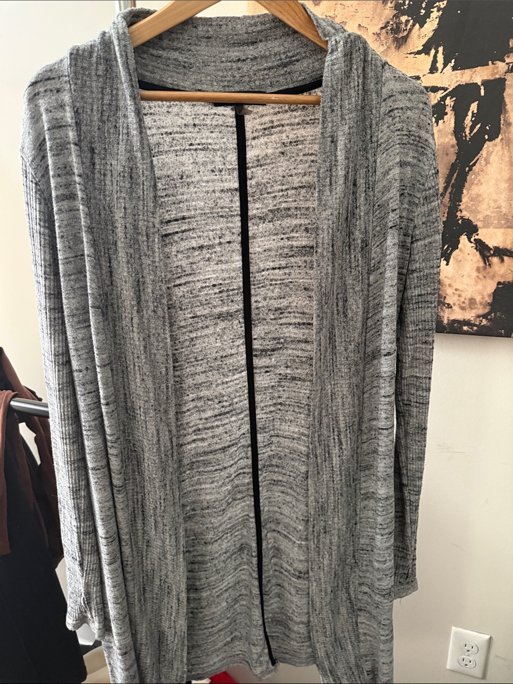Laila Jayde Heather Gray Open-Front Cardigan